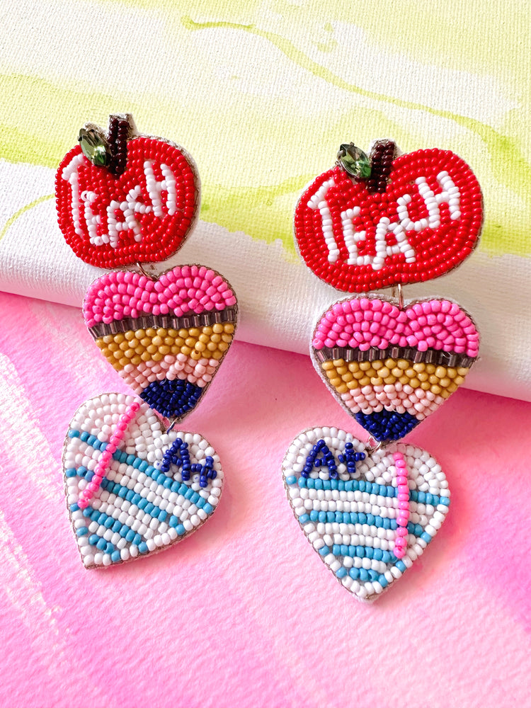 Love to Teach Beaded Earrings
